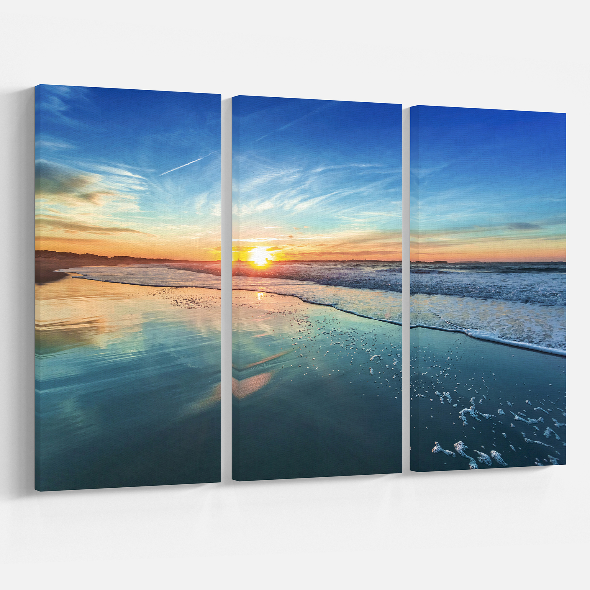 Tableau mural imprimée sur toile Design Art la mer et soleil