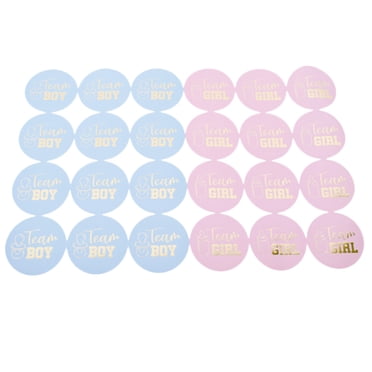 48pcs Kid Stickers Sex Identification Adhesive Sticker for Party Activity (24pcs Boy Pattern, 24pcs Girl Pattern)
