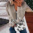 thumbnail image 1 of Chandails à Capuchon Mode pour Femmes 2023 Hauts Automne Manches Longues Ample Chandail à Enfiler Chemise Chic Décontracté Dames Rayé Col Rond Chandails 50 % de Rabais Liquidation Costumes d'Halloween/Noël, 1 of 5