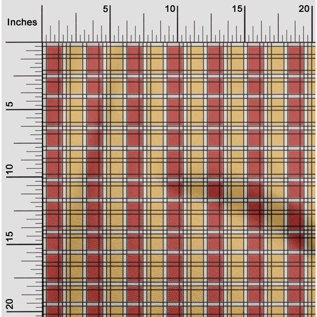 oneOone Polyester Lycra Pale Orange Fabric Madras Check Craft Projects Decor Fabric Printed By The Yard 56 Inch Wide