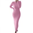 thumbnail image 1 of WTXUE Robe à Manches Longues, Robe Chandail d'Automne et d'Hiver à Manches Longues en Laine, Robe en Lin, Robes Petites pour Femmes, Robe Rose pour Femmes, Rose P, 1 of 3