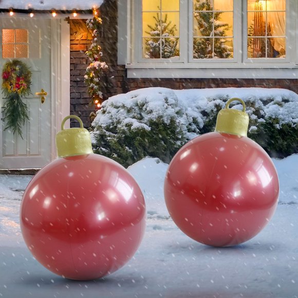 Rvkxad 60cm Outdoor Christmas Inflatable Ball, PVC Decoration for Tree Yard Holiday Decor, Large Inflatable Christmas Ornament