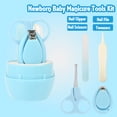 thumbnail image 1 of Baby Nail Clipper  Manicure Kit 4pcs Convenient Daily Baby Nail Clipper Scissors Nails File Tweezers Manicure Care Kit Blue, 1 of 8