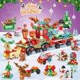 thumbnail image 1 of 12-in-1 Christmas Train Building Block Set for Adults, 300Pieces Mini Building Blocks with Reindeer & Snowman for Kids Christmas Birthday Gifts, 1 of 7