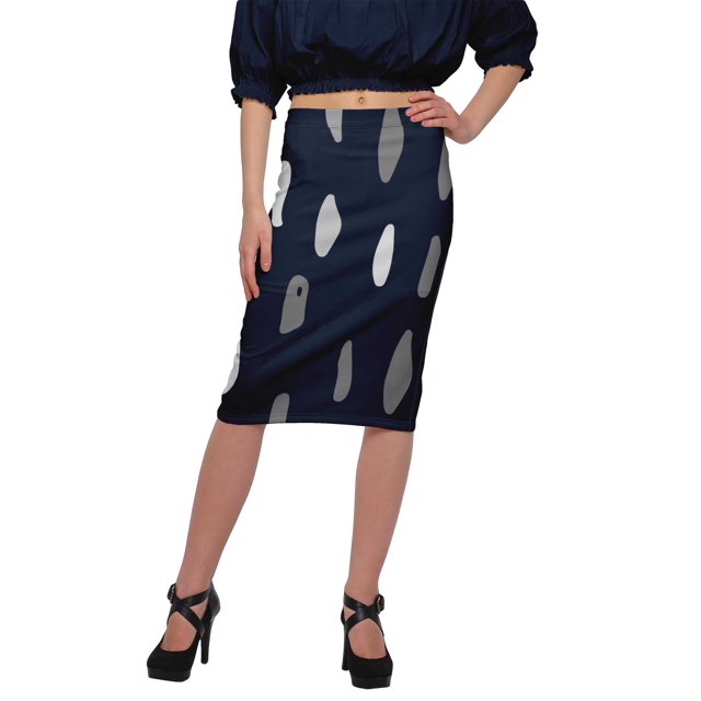 Moomaya Jupe en Poly Spandex Jupe Crayon Imprimée Grande Taille Tenue d'Été Vêtements