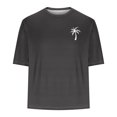 thumbnail image 4 of T-shirts pour Hommes Imprimés Palmier Graphiques T-Shirts Décontractés Été Plage Hawaïenne Manches Courtes Col Rond, 4 of 4