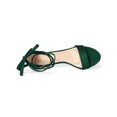 thumbnail image 4 of BLISSFUL STEP Chaussures pour Femmes en Faux Suède à Lacets à Bout Ouvert à Talon Kitten avec Semelle Intérieure Coussinée Sandales Vert 10, 4 of 8