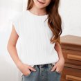thumbnail image 3 of Timegard Toddler Girls Clothes Cap Sleeve Texture Loose Comfy Top Blouse Solid Color Casual Summer, 3 of 7