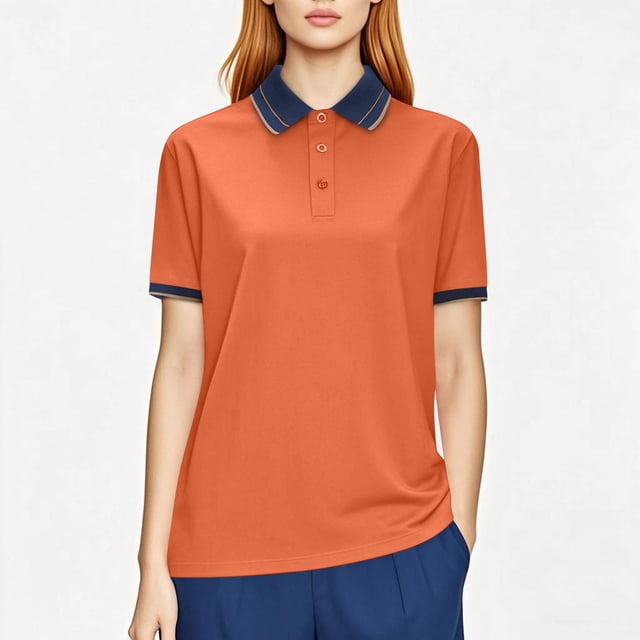 SYMOID Polo Unisexe Uni à Manches Courtes pour Usage Décontracté et Extérieur, Orange, Taille 4TG