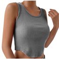 thumbnail image 4 of RKSTN Womens Tank Tops Crewneck Slim Fit Basic Solid Color Casual Summer Sleeveless Crop Tops, 4 of 9