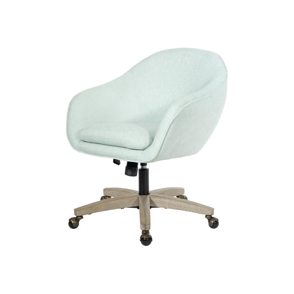 OSP Home Furnishings Nora Chaise de Bureau en Tissu Menthe avec Base en Bois Brossé Gris KD