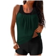 thumbnail image 2 of UPPADA 2 Piece Full Coverage Swimsuits for Women Floral Athleti Crewneck Bathing Suits High Waisted Tummy Control Modest Swimwear Comfy Tankini Top with Shorts Green,2xl, 2 of 5