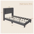 thumbnail image 3 of Costway Lit Plateforme Rembourré Format Simple Tête de Lit Capitonnée Base de Matelas Gris, 3 of 10