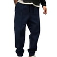 thumbnail image 1 of Pants for Men, Mens Fashion Drawstring Elastic Waist Solid Color Casual Sweat Length Pants, 1 of 6