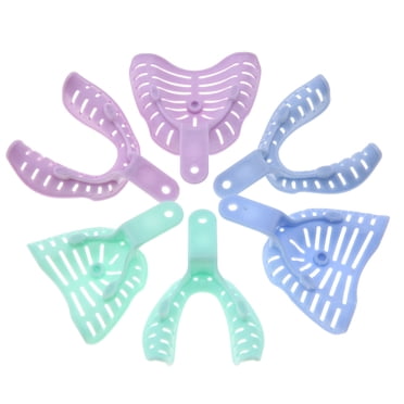 Impressions Tray,6pcs Mixed Color Plastic Dental Tray Teeth Tray Unrivaled Performance