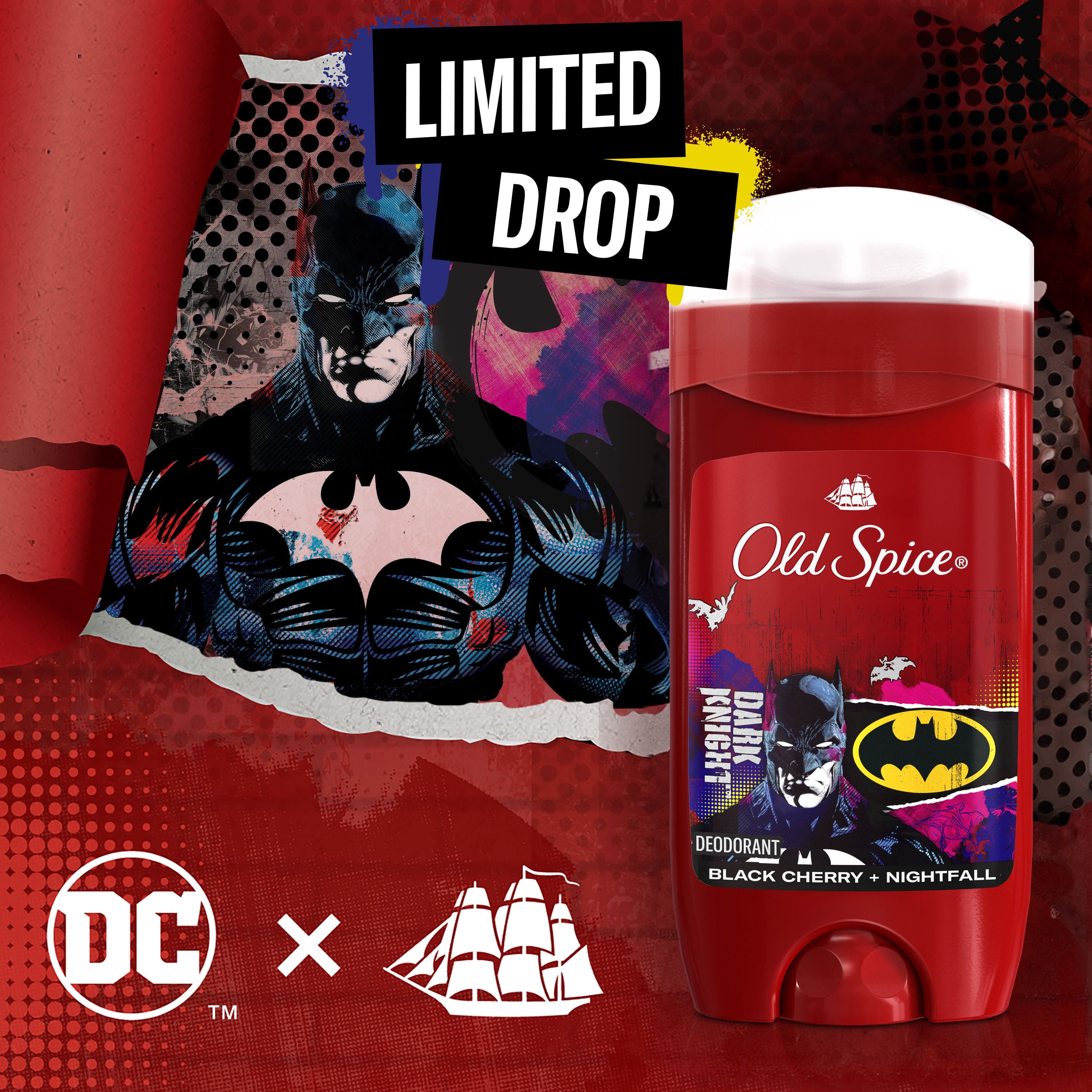 Ensemble-cadeau Old Spice Batman avec un désodorisant Batman de 85 g et un nettoyant pour le corps de 473 mL