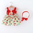 thumbnail image 3 of B91xZ Robe Chemise Tunique Basique d'Été Sans Manches en Coton à Fleurs pour Fille, Rouge 2-3 Ans, 3 of 5