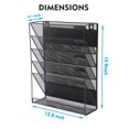 thumbnail image 4 of EASEPRES Magnetic File Organizer Mesh 5-Tier Black Hanging File Organizer Vertical Holder Rack for Office Home, 4 of 8
