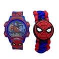 thumbnail image 1 of Kid's Spiderman Flashing Digital Laser Rubber Watch with Corded Bracelet, 1 of 5