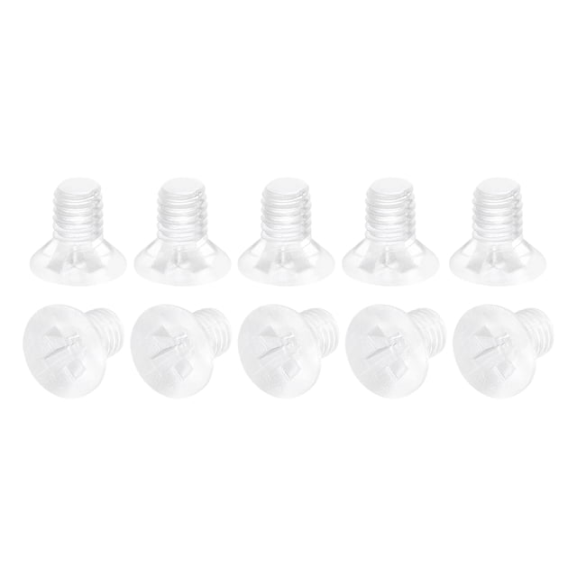 Unique Bargains M3x4mm Plastic Phillips Machine Screws, PC Flat Head Machine Bolts 25 Pack