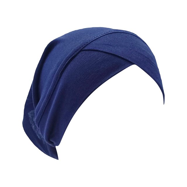 Blue Heardband Women Casual Multicolor Forehead Cap Fashion Solid Color Hijab Muslim Base Cap