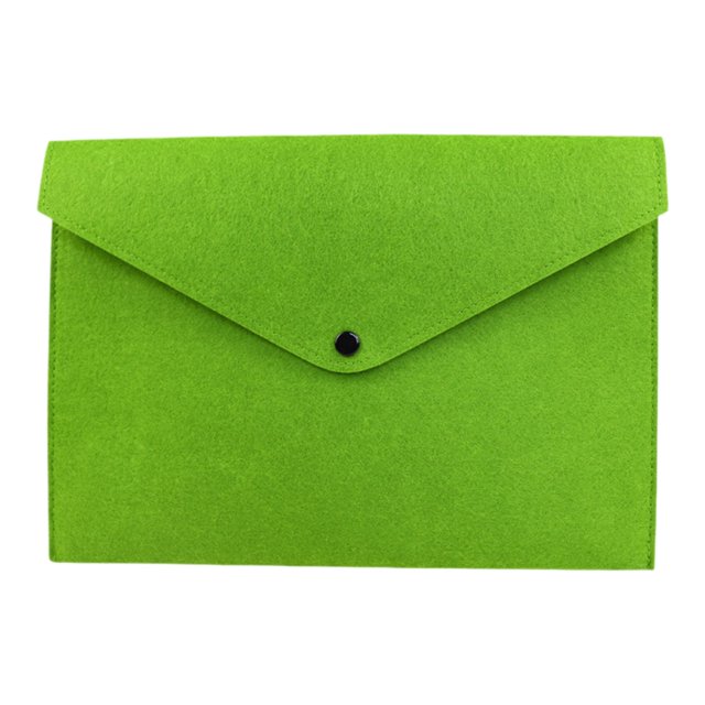 ZTTD Felt File Folder, Durable Briefcase, Document Bag, Paper File Folders, Portfolio Case, Letter Envelope, Handbag Button Closure, for Office Home S-chool Stationery (Z06-Green)