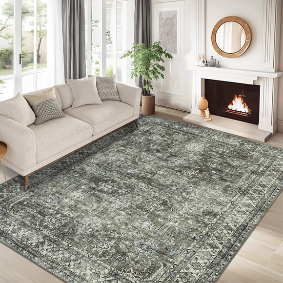 Tapis Tapis Lavable, Tapis de Bureau Antidérapants Tapis Modernes d'Intérieur, Tapis de Sol pour Salle à Manger, Dortoir Séparé et Couloir
