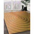 thumbnail image 3 of Ahgly Tapis Rond Lavable en Machine Intérieur Transitionnel Orange, 5 Pieds Rond, 3 of 7