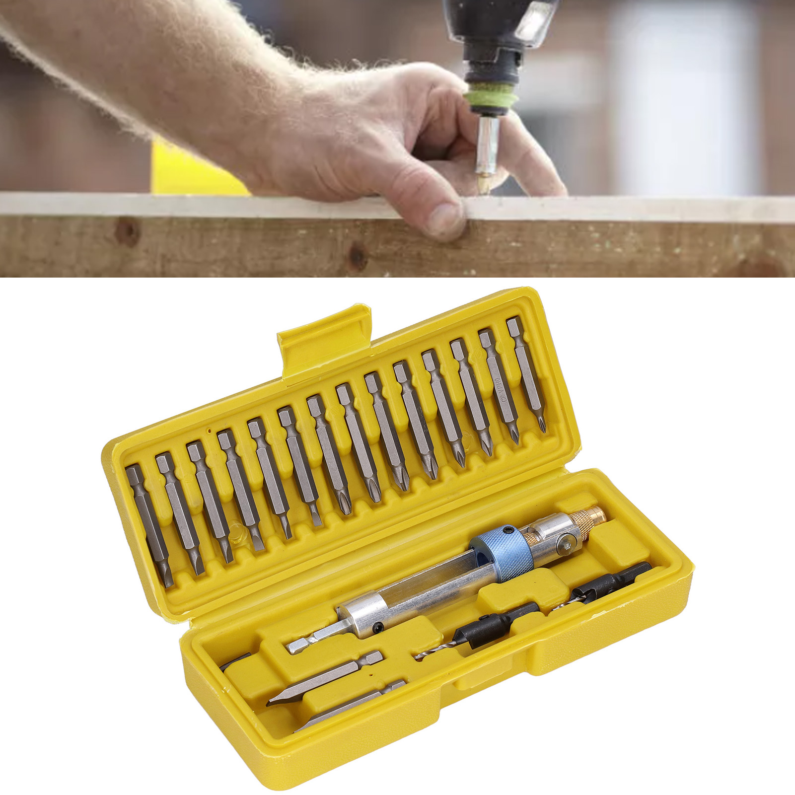 Screw Extractor Drill Set, Woodworking Drilling Cross Slot Countersink Lock HSS Screwdriver Bits 2 Use Head  for Glass for Electric Power Drills