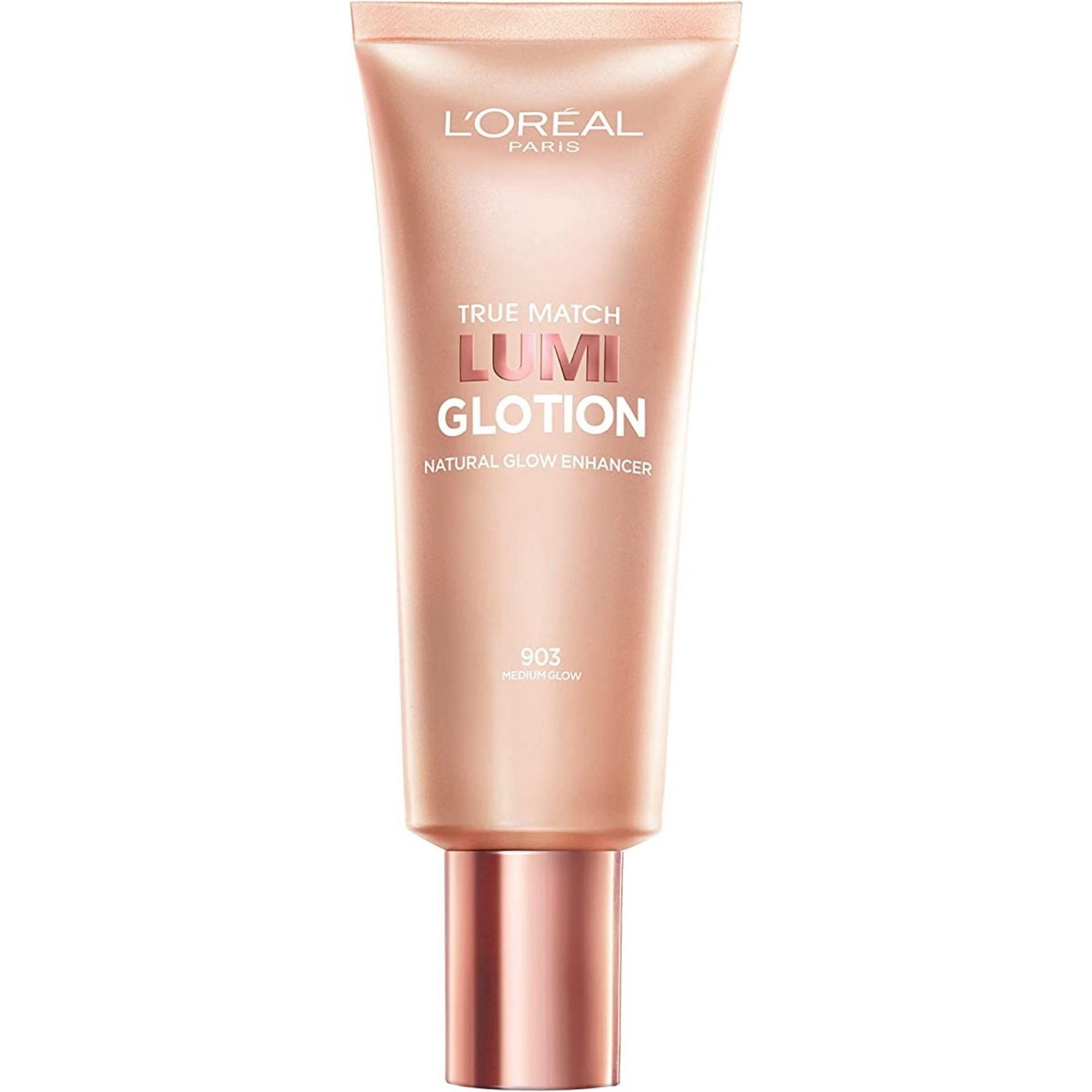 L’Oréal Paris True Match Lumi Glotion, Maquillage Illuminateur, Hydrate et Illumine Instantanément la Peau, Teinte de Couleur Transparente, Offre un Éclat Bronzé, 903 Moyen, 40 mL