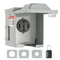thumbnail image 1 of VEVOR 50 Amp RV Power Outlet Box, 125/250 Volt, Enclosed Lockable Outdoor RV Receptacle Box, NEMA 14-50R Weatherproof Electrical Panel, 1 of 9