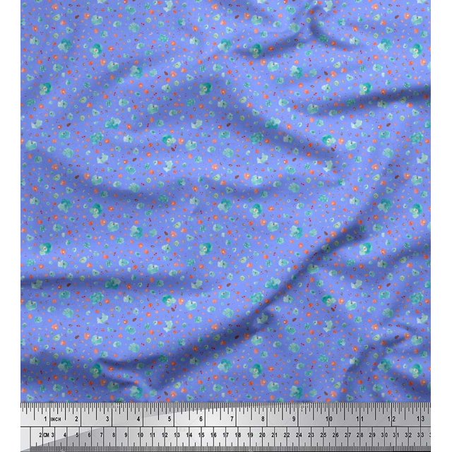 Soimoi Polyester Crepe Fabric Floral Shirting Fabric Prints by Yard 52 Inch Wide