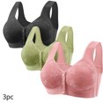 thumbnail image 2 of Timegard 3pc Front Closure Bras for Women Plus Size Wirefree Full Coverage Comfort Everyday Bralette, 2 of 3