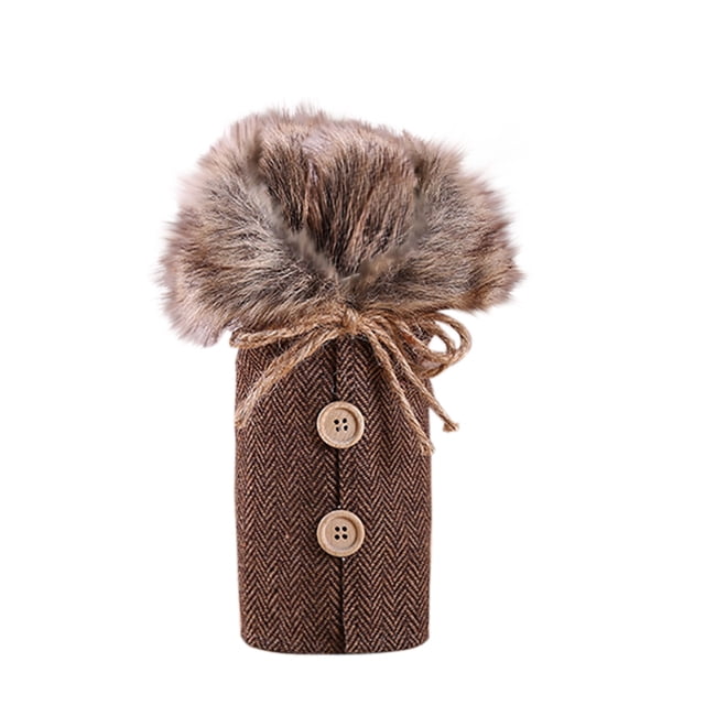 XZNGL Christmas Decorations Wine Set Holiday Decoration Props Linen Collar Wine Bottle Cooler
