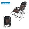 thumbnail image 2 of Costway Patio Rattan Zero Gravity Lounge Chair Chaise Folding Recliner W/Headrest Brown, 2 of 9