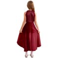 thumbnail image 2 of renvena Combinaison-Robe Maxi à Paillettes pour Filles Enfants en Mousseline Sans Manches Concours Mariage Fête Demoiselle d'Honneur Bourgogne 10, 2 of 7