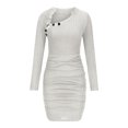 thumbnail image 3 of AherBiu Sweater Dress for Women Long Sleeve One-Shoulder Ribbed Slim Curvy Mini Winter Dresses, 3 of 6