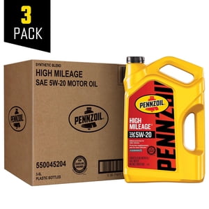Pennzoil High Mileage 5W-20 Motor Oil, 5 Litre (3 Pack)