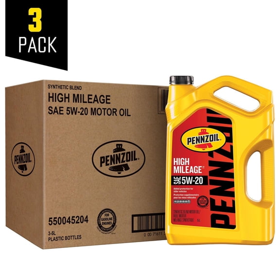 Huile moteur Pennzoil Kilométrage élevé 5W-20, 5 litres (caisse de 3)