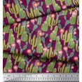 thumbnail image 3 of Soimoi Pink Polyester Crepe Fabric Flower & Cactus Tree Print Sewing Fabric BTY 42 Inch Wide, 3 of 3