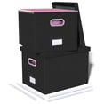 thumbnail image 1 of Oterri File Box with Lid, Letter/Legal Size Filing Cabinet, File Folder Organizer Box, Filing Box for Hanging File Folders, File Storage Box with Lid, 2 Packs, Black (No Folders), 1 of 8