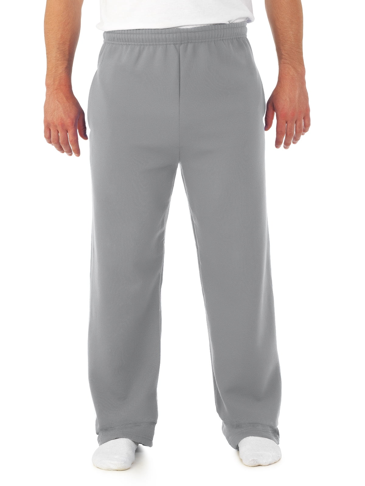 Jerzees Mens NuBlend Pocketed Open-Bottom Sweatpants, M, Oxford
