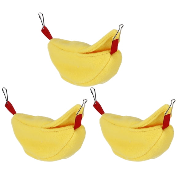 Pet Hammock Cage, Small Animal Nests Warm Hanging Swing Bed Nests, For Birds Hamsters Yellow