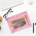 thumbnail image 5 of Dvruxg 2 Pcs Trousse à Crayons, Trousse à Crayons Trois Trous Fermeture Éclair Simple Sac de Rangement Transparent en PVC, Grande Capacité Trousse à Crayons avec Fermeture Éclair Classeur Transparent, 5 of 5
