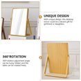 thumbnail image 4 of MasteelfCA Creative Makeup Mirror Creative Wood Table Mirror Bedroom Mirror Light Yellow, 4 of 7
