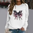 thumbnail image 2 of QATAINLAV Chandails contre le Cancer du Sein pour Femmes Manches Longues Ruban Rose Chandails à Enfiler Hauts Amples Décontractés Col Rond Chandails 2025 Tenues d'Automne Aubaines Quotidiennes du Jour Blanc P, 2 of 5