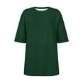 thumbnail image 4 of WEIYLL Women's T Shirts Oversize Sports Summer Solid Tunic Loose With Slits Green Tees Sizes M, 4 of 4