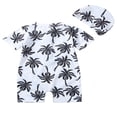thumbnail image 4 of Infant Baby Boy Swimsuit with Hat Coconut Tree Short Sleeve  Neck Half Zipper One Piece Bathing Suit, 4 of 6