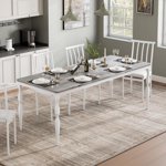 78 Table à manger rectangulaire de pouce pour 8, Rustique Farmhouse Table de cuisine avec grande table, longue table à manger en bois avec jambes lourdes, gris