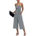 thumbnail image 2 of DYMADE Women's Strapless Wide Leg Jumpsuit, Floral Polka Dot, Summer, 2 of 4
